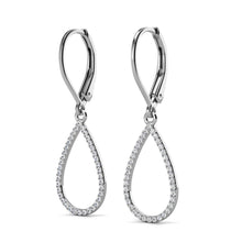 Charger l'image dans la galerie, Boucles d'oreilles LAELIA DANGLING HOOP - Argent & Cristal