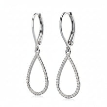 Load image into Gallery viewer, Boucles d'oreilles LAELIA DANGLING HOOP - Argent & Cristal