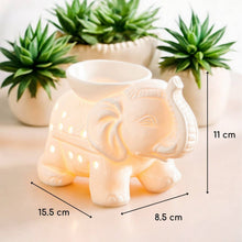 Lade das Bild in den Galerie-Viewer, Brûle-Parfum éléphant TANDOR - Céramique blanche - Zen'Arôme