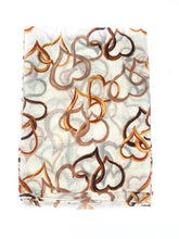 Charger l'image dans la galerie, Foulard Beige Imprimé Motif Cœur avec Dorure - Coton & Viscose