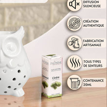 Lade das Bild in den Galerie-Viewer, Brûleur de parfum & fondant HIBOU - Céramique laquée - Zen'Arôme