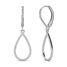 Charger l'image dans la galerie, Boucles d'oreilles LAELIA DANGLING HOOP - Argent & Cristal