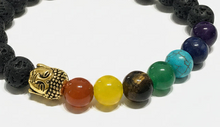 Load image into Gallery viewer, Bracelet Pierre de Lave Bouddha Chakra – Bijou Diffuseur Bien-Être