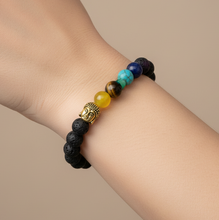 Load image into Gallery viewer, Bracelet Pierre de Lave Bouddha Chakra – Bijou Diffuseur Bien-Être