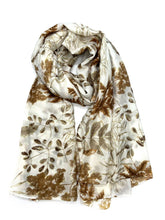 Charger l'image dans la galerie, Foulard motif végétal avec dorure