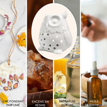 Lade das Bild in den Galerie-Viewer, Brûleur de parfum & fondant HIBOU - Céramique laquée - Zen'Arôme