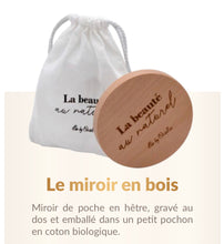 Load image into Gallery viewer, Miroir en bois de hêtre avec son pochon en coton bio - Oxalia