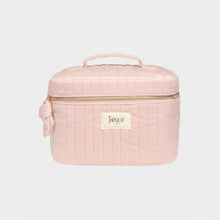 Charger l'image dans la galerie, Vanity Grand Format WINTER SPARKLE – Velours Côtelé Rose & Bijouterie Dorée – Doublure Imperméable – 20x14x13cm – JOZZ BEAUTY