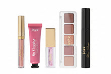 Charger l'image dans la galerie, Coffret Maquillage FESTIVE ULTIMATE SET – 5 Essentiels Fêtes – Fard Pailleté + Blush + Huile Lèvres + Palette + Mascara – JOZZ BEAUTY