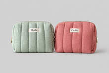 Charger l'image dans la galerie, Trousse de toilette EPURE en gaze de coton – Verte ou rose | Oxalia