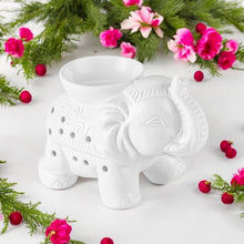 Lade das Bild in den Galerie-Viewer, Brûle-Parfum éléphant TANDOR - Céramique blanche - Zen'Arôme