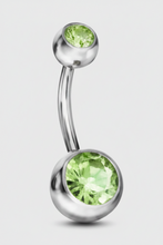 Lade das Bild in den Galerie-Viewer, Bauchnabelpiercing aus Chirurgenstahl mit doppeltem Strass