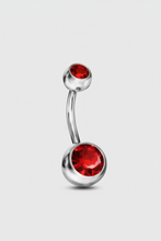 Lade das Bild in den Galerie-Viewer, Bauchnabelpiercing aus Chirurgenstahl mit doppeltem Strass