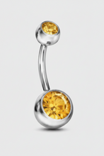 Lade das Bild in den Galerie-Viewer, Bauchnabelpiercing aus Chirurgenstahl mit doppeltem Strass