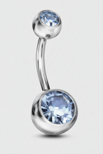 Lade das Bild in den Galerie-Viewer, Bauchnabelpiercing aus Chirurgenstahl mit doppeltem Strass