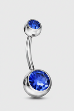 Lade das Bild in den Galerie-Viewer, Bauchnabelpiercing aus Chirurgenstahl mit doppeltem Strass