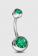 Lade das Bild in den Galerie-Viewer, Bauchnabelpiercing aus Chirurgenstahl mit doppeltem Strass