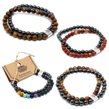 Load image into Gallery viewer, Bracelet Magnétique Gemme – Obsidienne