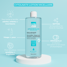 Charger l'image dans la galerie, Lotion Micellaire Nettoyante & Démaquillante – Peaux Sensibles, Enfants & Nourrissons – Sans Parfum – 500ml – CYTOLNAT