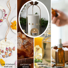 Lade das Bild in den Galerie-Viewer, Brule parfum original AMOUR - Métal doré, verre & céramique - Zen'Arôme