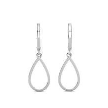 Charger l'image dans la galerie, Boucles d'oreilles LAELIA DANGLING HOOP - Argent & Cristal