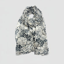 Lade das Bild in den Galerie-Viewer, Foulard Imprimé Noir à Motif avec Dorure - Coton & viscose