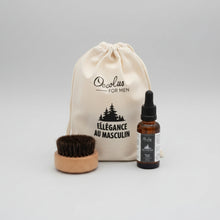 Charger l'image dans la galerie, Coffret Barbe For Men – Huile de Barbe Bio 30ml + Brosse + Pochon Coton – Oxalia
