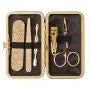 Load image into Gallery viewer, Set Manucure 6 Outils Dorés – Pochette Velours Noir & Simili Cuir – Voyage & Cadeau – JOZZ BEAUTY