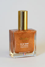 Load image into Gallery viewer, Huile Pailletée Corps & Cheveux Or de Tahiti – Carotte & Paillettes Dorées – 50ml – Oxalia