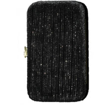 Load image into Gallery viewer, Set Manucure 6 Outils Dorés – Pochette Velours Noir & Simili Cuir – Voyage & Cadeau – JOZZ BEAUTY