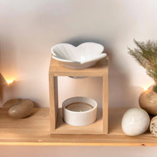 Charger l'image dans la galerie, Brûleur de cire parfumée FLEUR  - Bambou &amp; Céramique - Zen'Arôme
