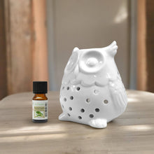 Lade das Bild in den Galerie-Viewer, Brûleur de parfum &amp; fondant HIBOU - Céramique laquée - Zen'Arôme
