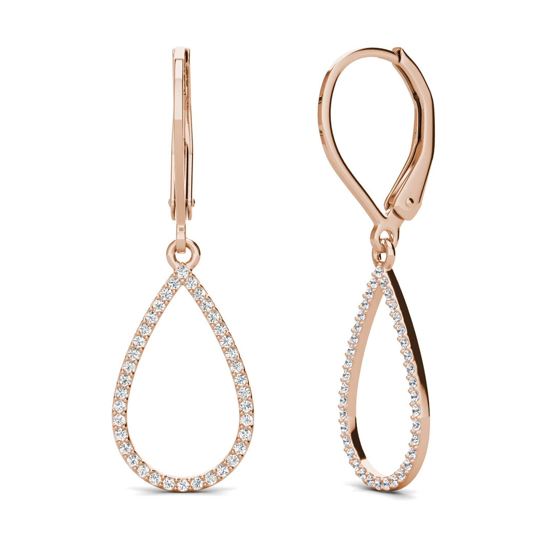 Boucles d'oreilles LAELIA DANGLING HOOP - Or Rosé & Cristal - MYC PARIS