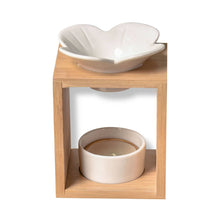 Charger l'image dans la galerie, Brûleur de cire parfumée FLEUR  - Bambou &amp; Céramique - Zen'Arôme
