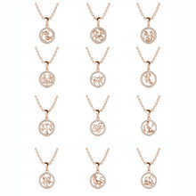 Charger l'image dans la galerie, Collier Pendentif ZODIAQUE – Or Rosé &amp; Cristal – 12 Signes

