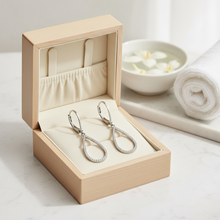 Load image into Gallery viewer, Boucles d'oreilles LAELIA DANGLING HOOP - Argent &amp; Cristal
