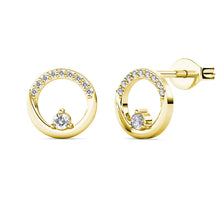 Load image into Gallery viewer, Boucles d'oreilles CLARINE - Or &amp; cristal
