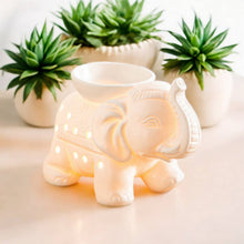 Lade das Bild in den Galerie-Viewer, Brûle-Parfum éléphant TANDOR - Céramique blanche - Zen'Arôme
