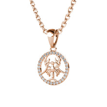 Charger l'image dans la galerie, Collier Pendentif ZODIAQUE – Or Rosé &amp; Cristal – 12 Signes
