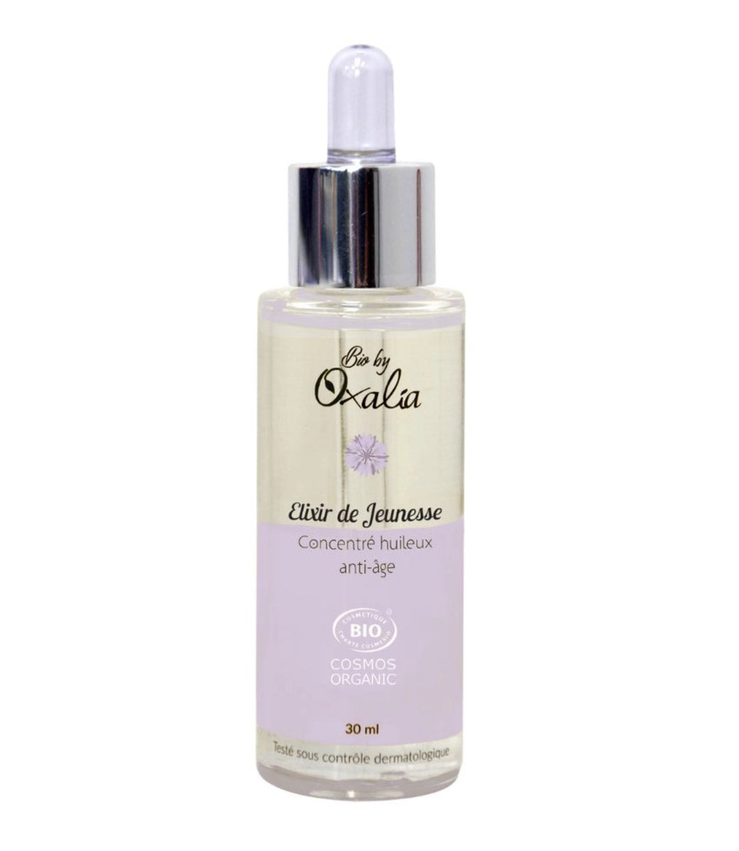 Concentré huileux ELIXIR DE JEUNESSE au thé vert  et acides gras Anti-âge, astringent, tenseur - 30ml - OXALIA