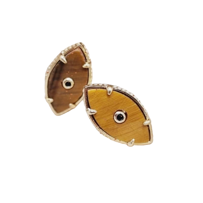 Boucles d'oreilles acier chirurgical oeil du tigre VICTORIA - ACCESSORI