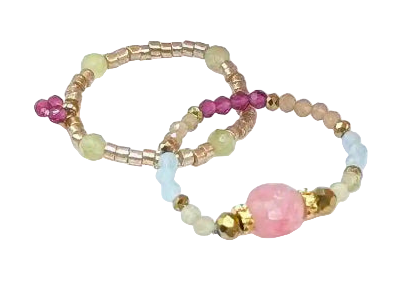 Ecrin Bagues en perles de verre et en acier chirurgical - ACCESSORI