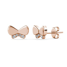 Load image into Gallery viewer, Boucles D'oreilles Butterfly Bow - Or Rosé Et Cristal
