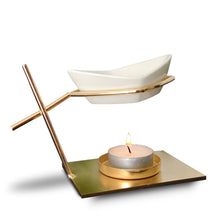 Lade das Bild in den Galerie-Viewer, Brûleur huile et fondant parfumé MATELOT - métal &amp; céramique - Zen'Arôme
