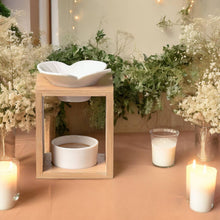 Charger l'image dans la galerie, Brûleur de cire parfumée FLEUR  - Bambou &amp; Céramique - Zen'Arôme
