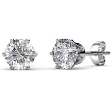 Lade das Bild in den Galerie-Viewer, Boucles d&#39;oreilles SOLITAIRE - Argenté &amp; Cristal

