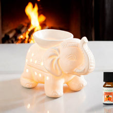 Lade das Bild in den Galerie-Viewer, Brûle-Parfum éléphant TANDOR - Céramique blanche - Zen'Arôme
