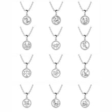 Charger l'image dans la galerie, Collier Pendentif ZODIAQUE – Argenté &amp; Cristal – 12 Signes
