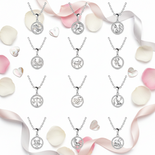 Charger l'image dans la galerie, Collier Pendentif ZODIAQUE – Argenté &amp; Cristal – 12 Signes
