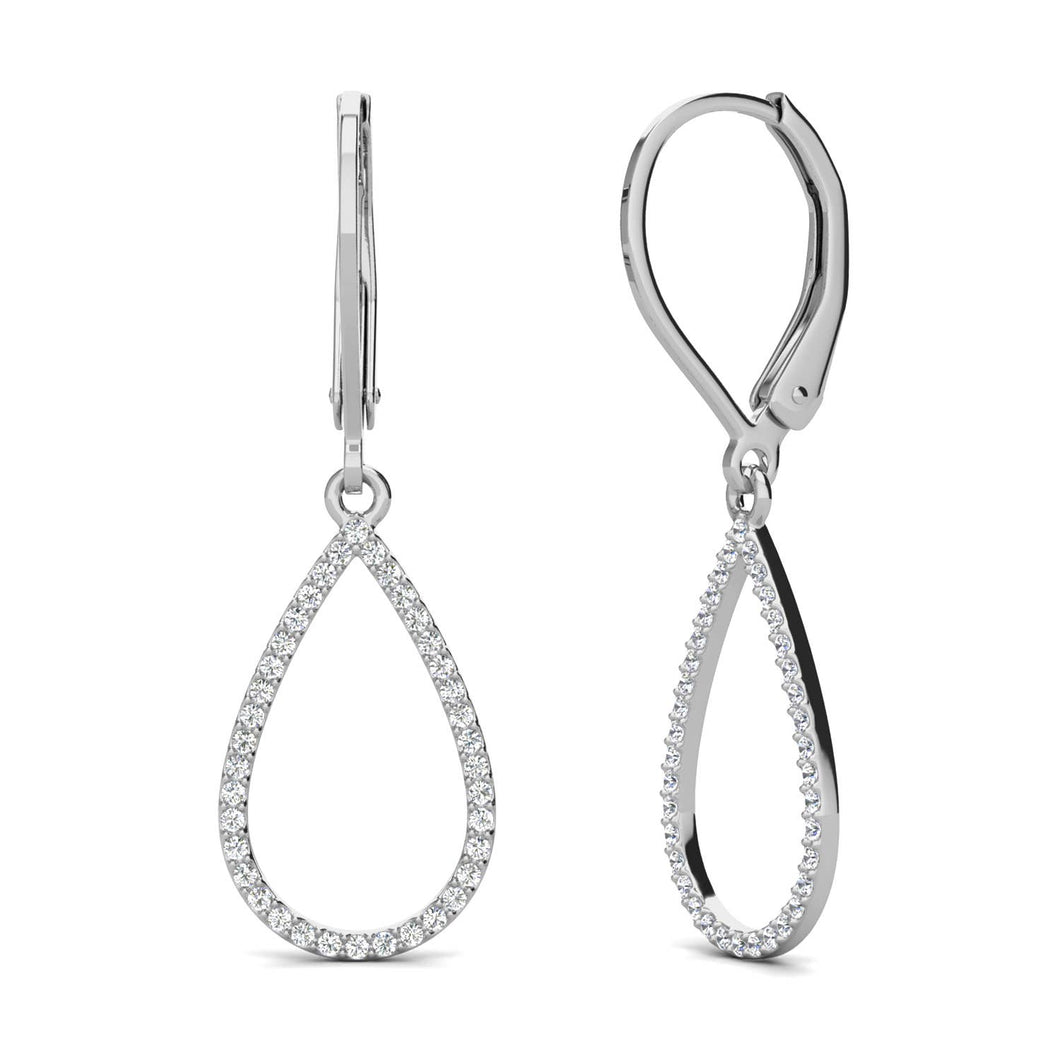 Boucles d'oreilles LAELIA DANGLING HOOP - Argenté & Cristal - MYC PARIS